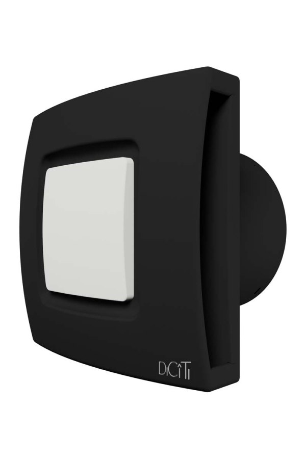 Вентилятор накладной AERO D125 подсветка обратный клапан черный матовый DICITI