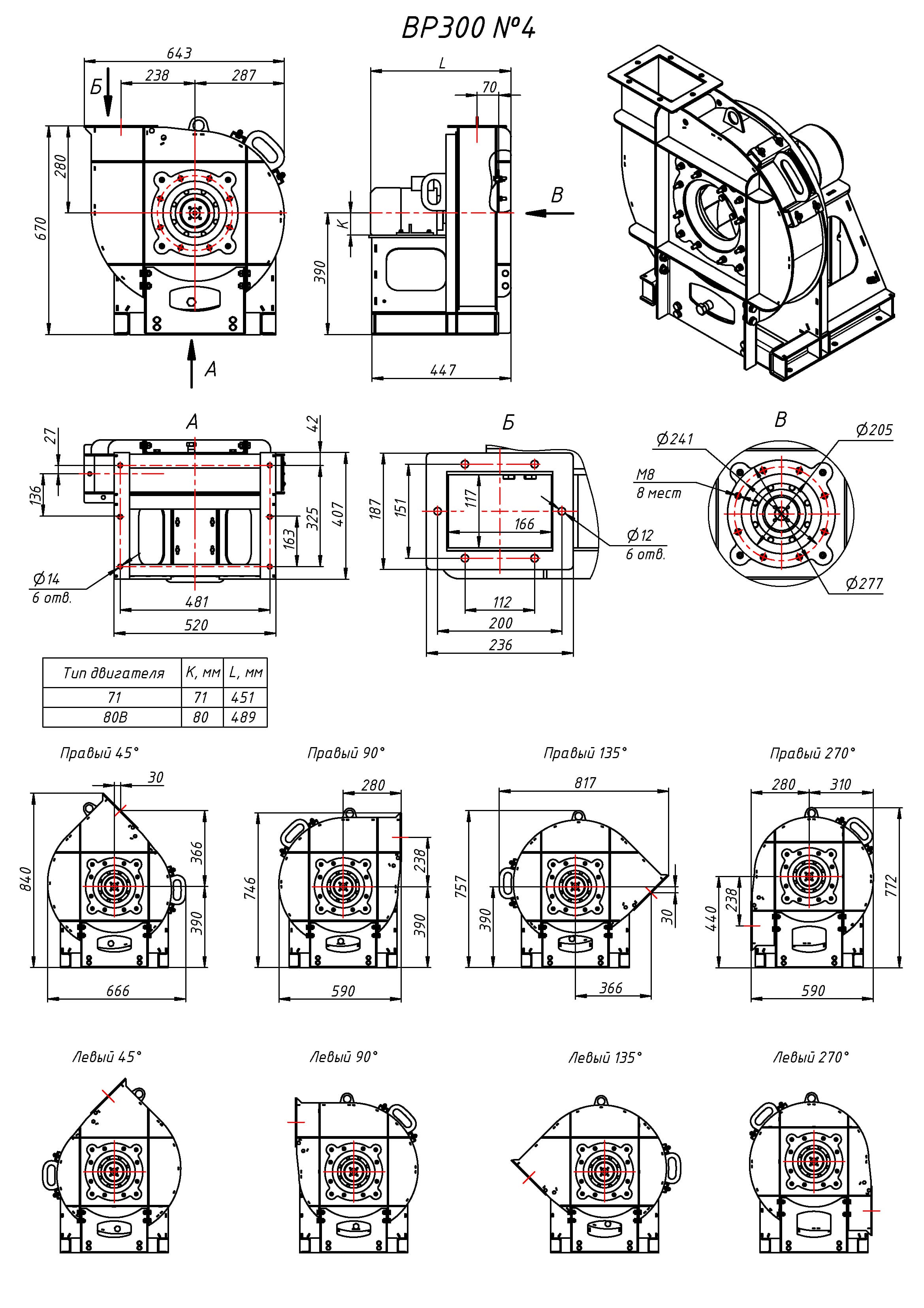 ВР 300: №4 — габаритные и присоединительные размеры